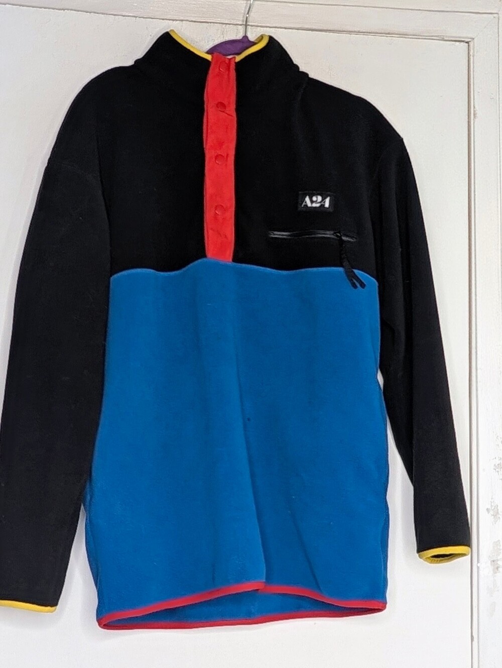 A24 Party Half Snap Colorblock Fleece Size Large - Picture 2 of 5
